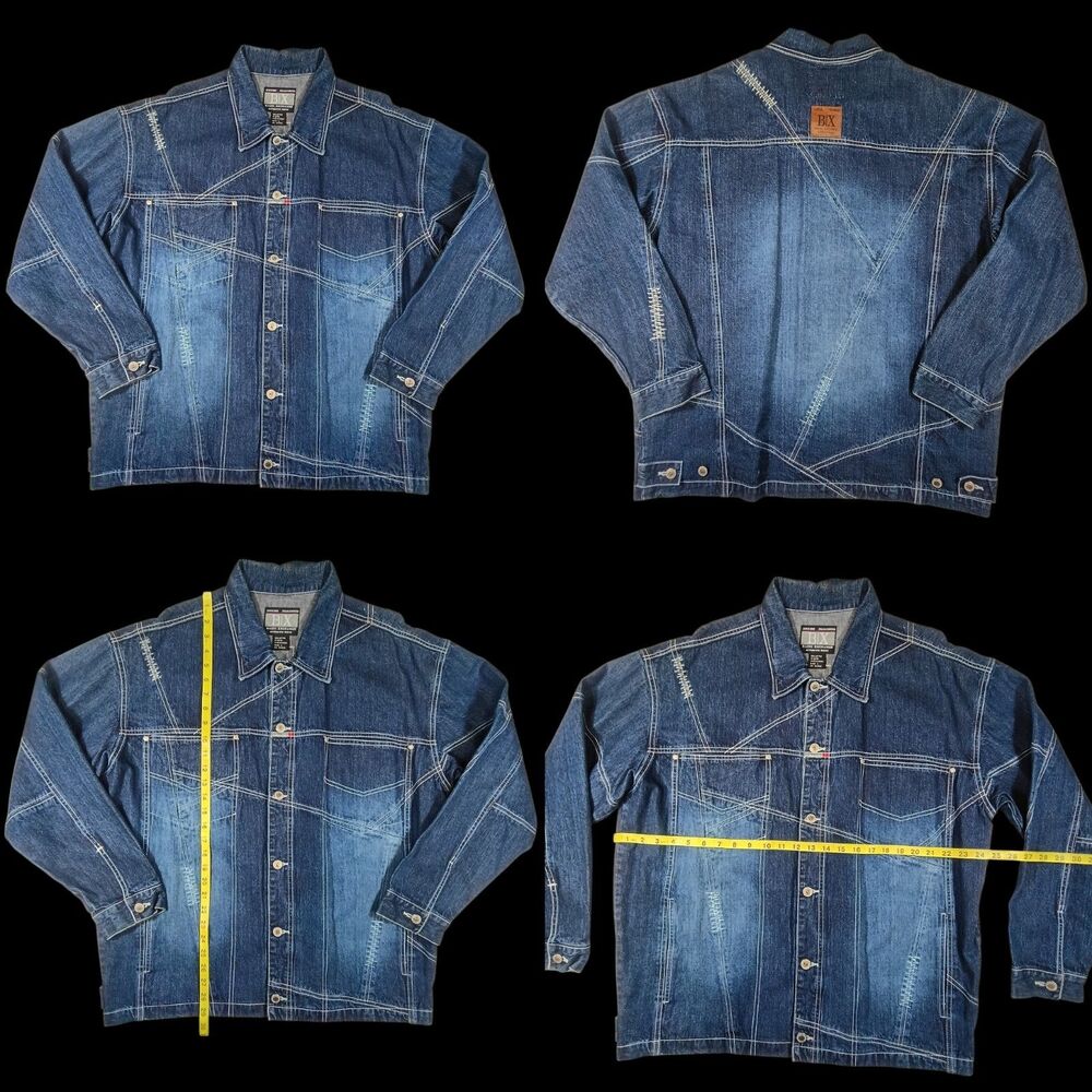 Bachi Exchange Authentic Jeans Italian Mens Denim Jacket Size Large Streetwear